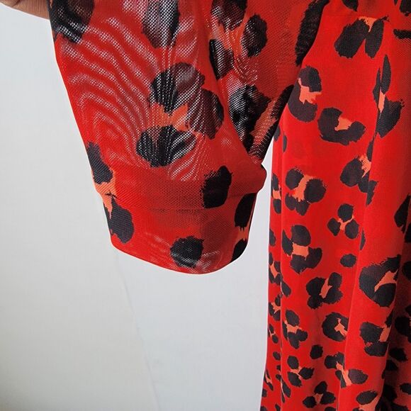 Cabi women’s Siren Wrap Dress size XXL Leopard Animal Print midi long sleeve - Picture 5 of 7